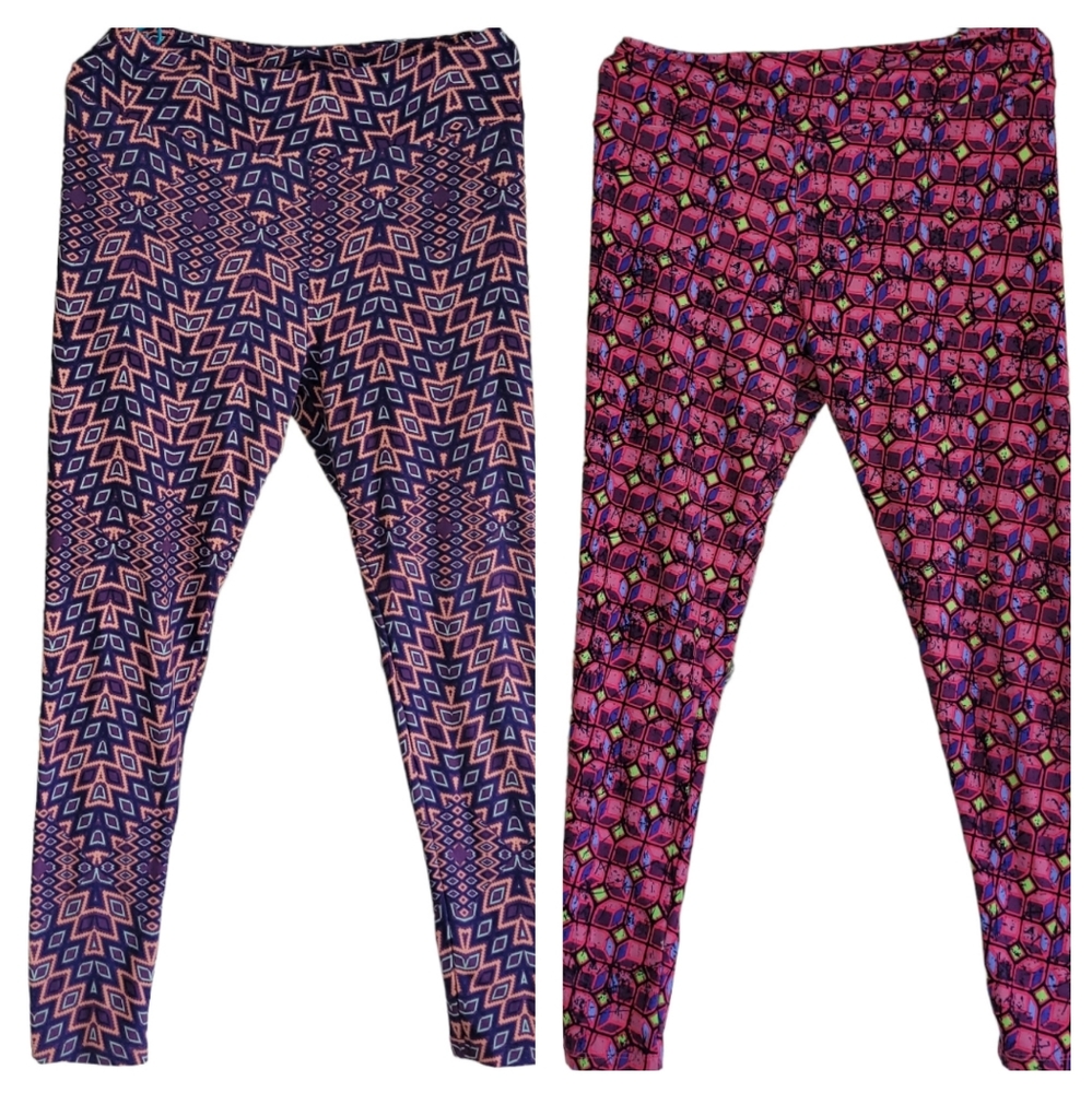 Lularoe TC abstract pint leggings, bundle of 2
